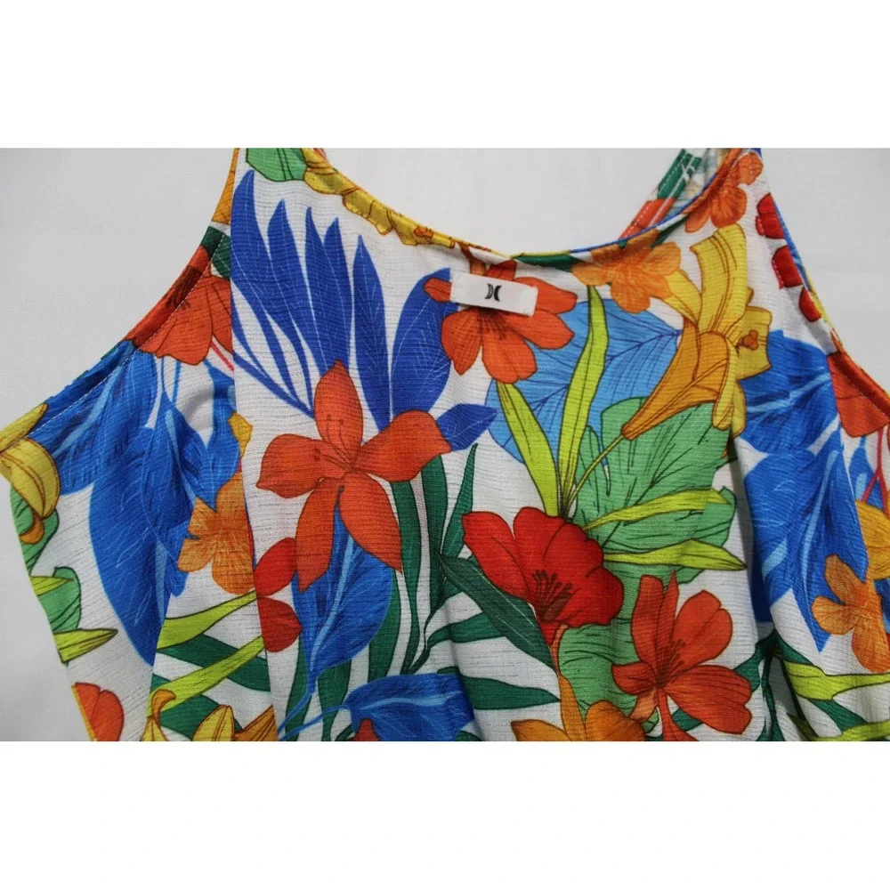 Hurley Womens Tropical Floral Romper Blue Orange Yellow Size S Small - Picture 4 of 7